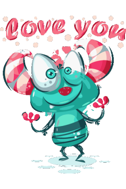 Ilustración infantil de monstruo azul turquesa con la frase Love You para ropa de bebé.