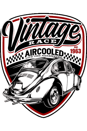 Hot Rod San Diego Diseño en negro intenso con detalles en rojo vintage race aircooled 1963