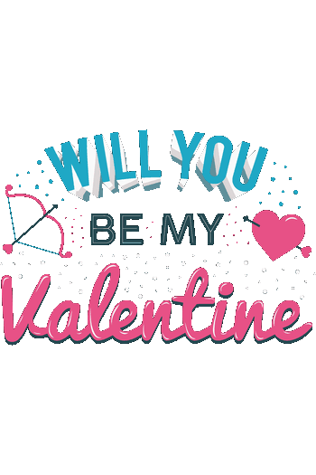 San Valentín vibes Vector colorido con tipografía pop de Will You Be My Valentine para camisetas de parejas.